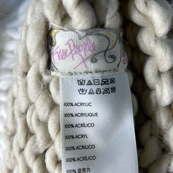 Free People Cozy Up Pom Cold Winter Beanie Hat - Picture 3 of 5